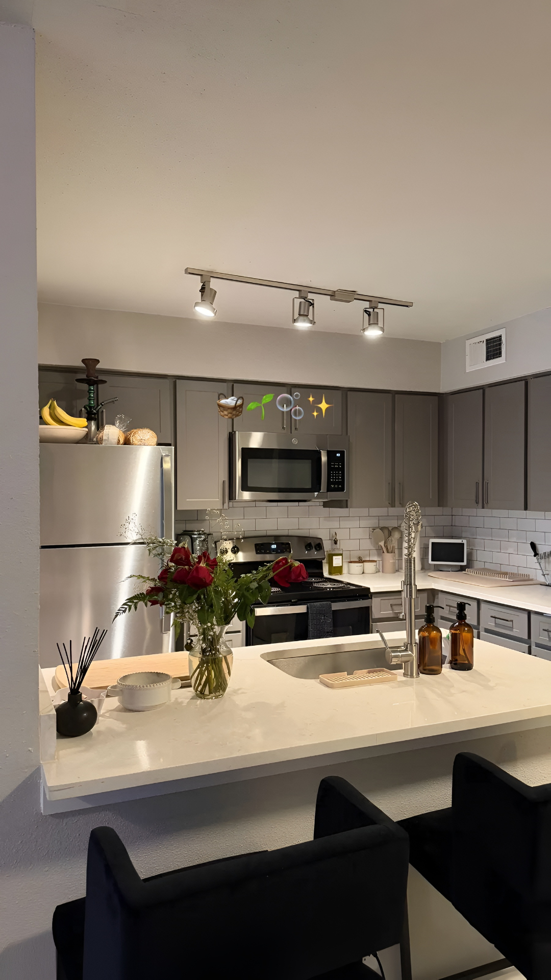 Kitchen after professional cleaning with counters and appliances spotless