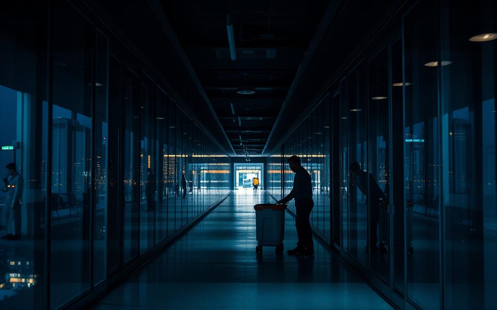 Night cleaning crew in Queens office building